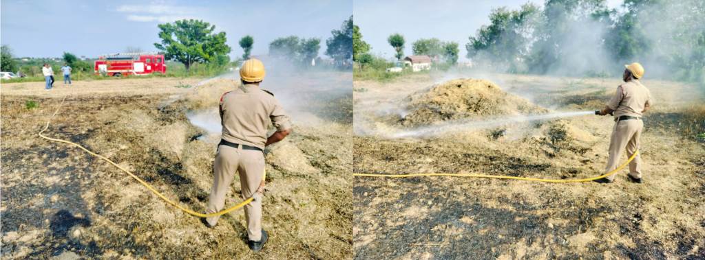 Fire Erupts in Straw Stack Major Loss Averted Thanks to Fire Departments Promptness
